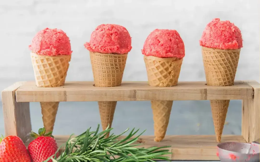 STRAWBERRY ROSEMARY SORBET