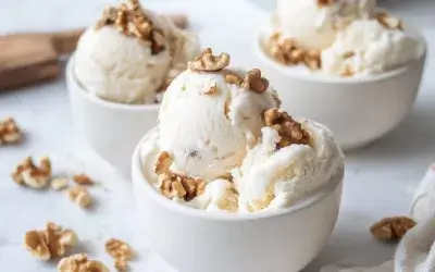 Camembert and walnut ice cream