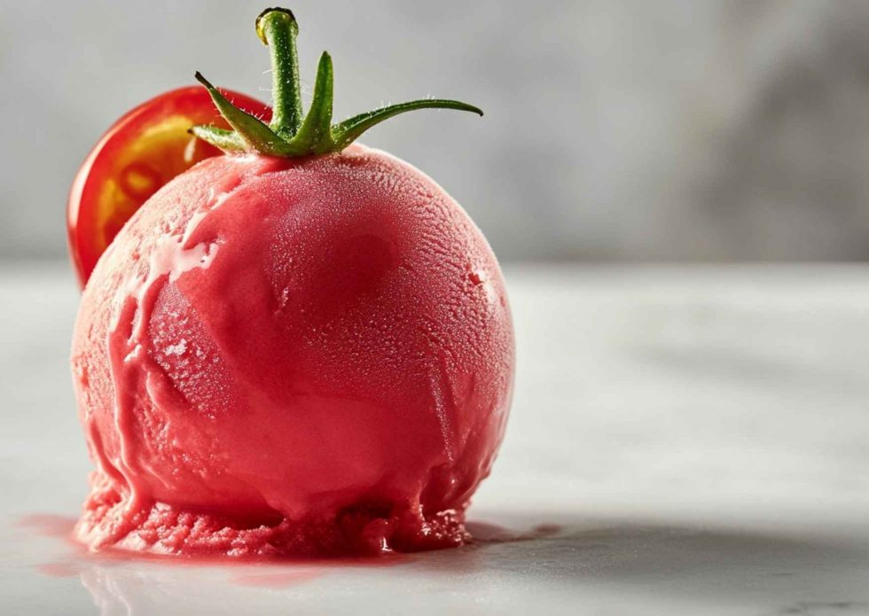Tomatensorbet mit Ninja-Creme Eiscreme