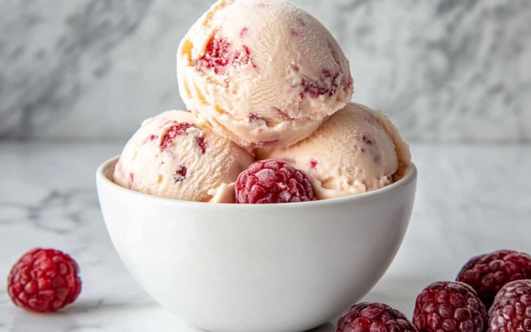 Ice Amaretto raspberry bursts with the Ninja Creami