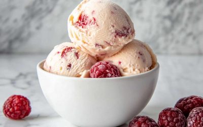 Ice Amaretto raspberry bursts with the Ninja Creami