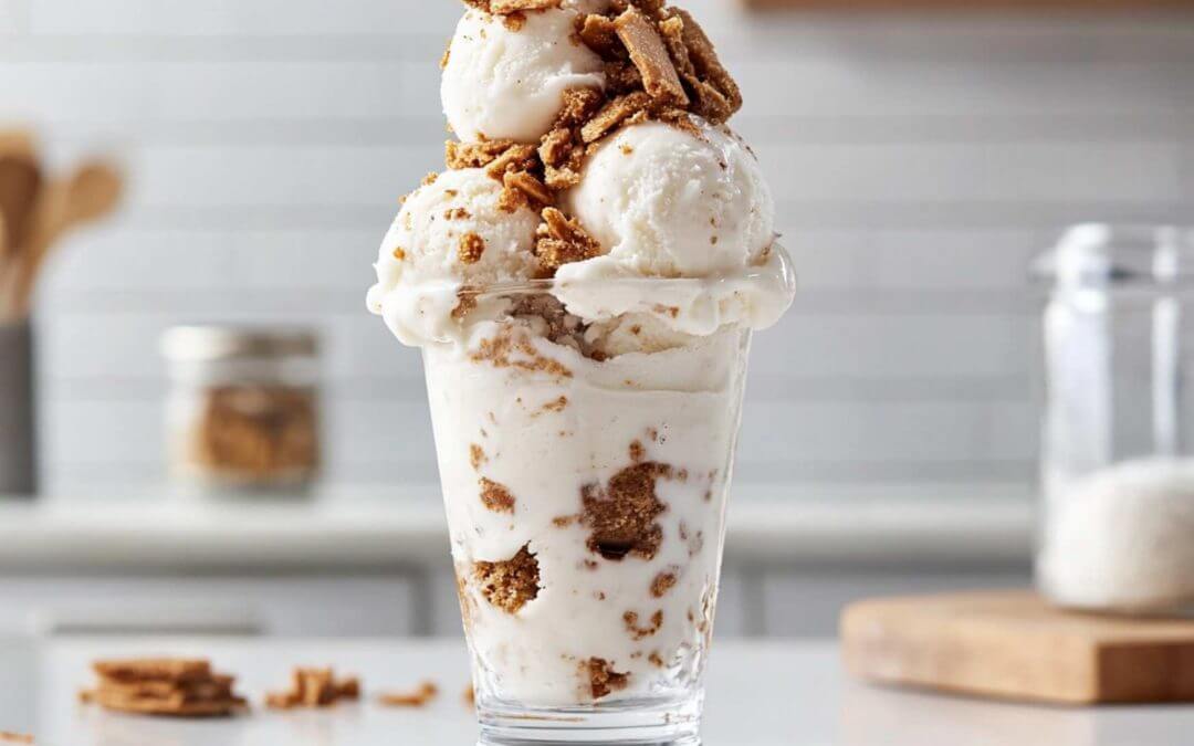 Yogurt Ice Cream with Speculoos Chips and Ninja Creami