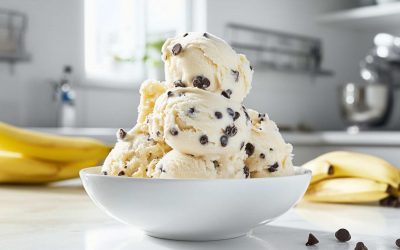 Banana ice cream with chocolate chips with the Ninja Creami
