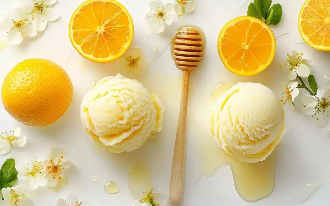 Orange blossom and honey sorbet: a fresh and fragrant dessert