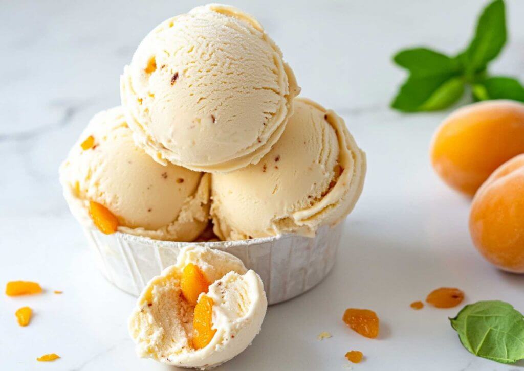 vanilla ice cream with apricot pieces with ninja creami (1)