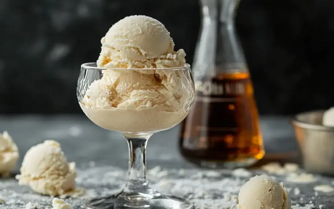 Vanilla and whiskey ice cream: a gourmet dessert with a sophisticated touch
