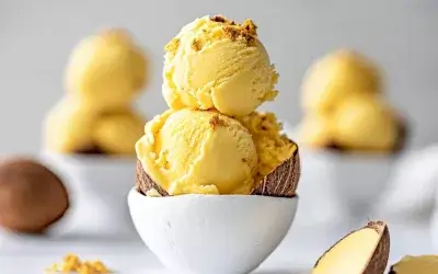 Coconut milk and turmeric ice cream
