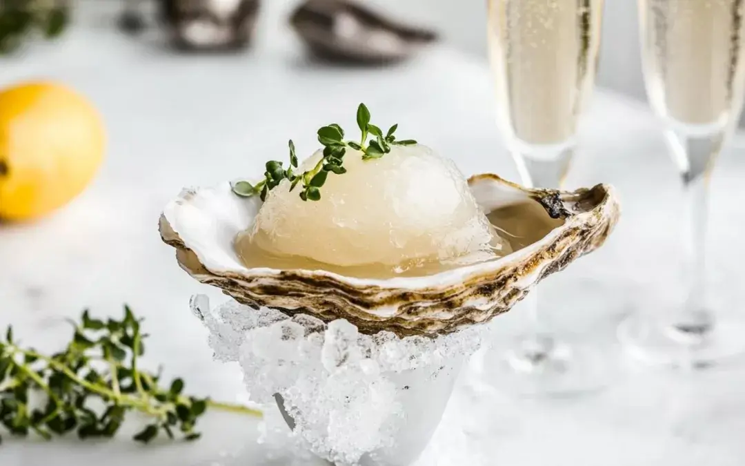 Oyster granita with champagne: a refined and refreshing starter for Christmas