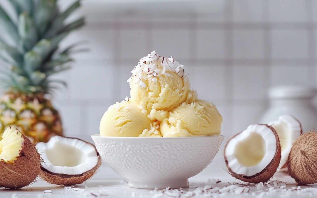 Kokos-Ananas-Sorbet mit Ninja Creami