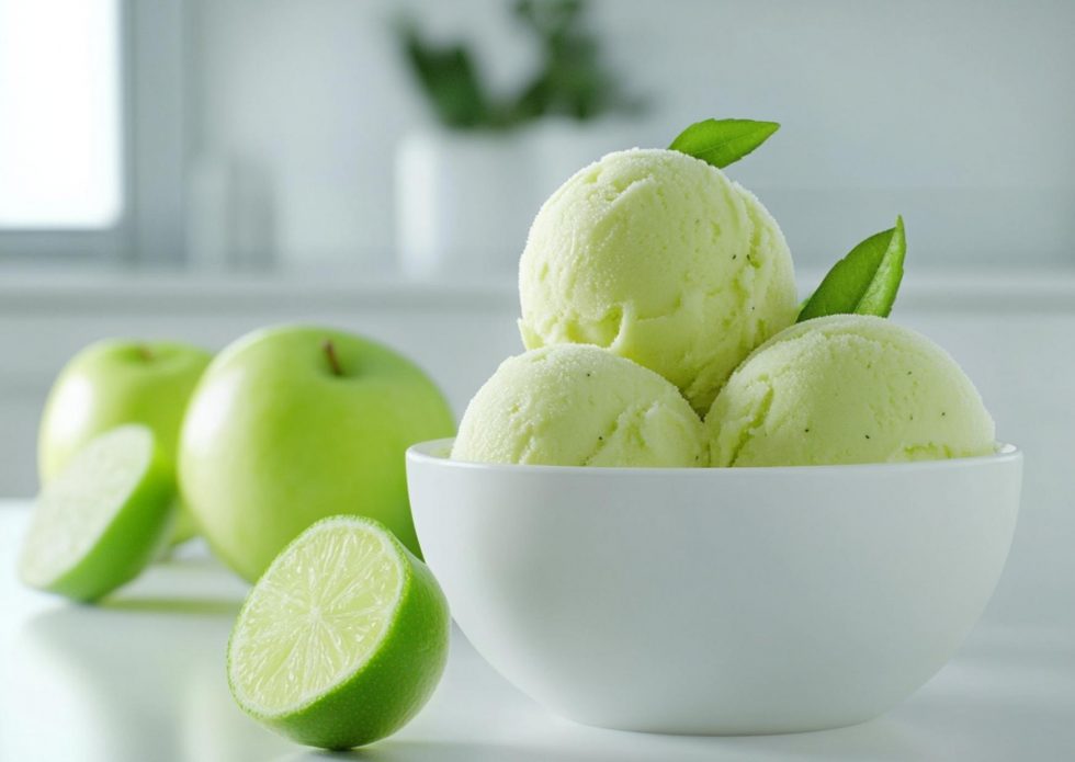 Apfel-Limetten-Sorbet mit Ninja Creami Ice Creami