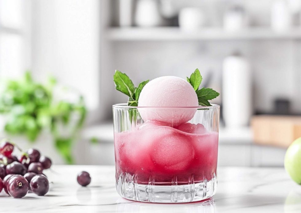 Iced Digestif mit Crème de Cassis und hausgemachtem Eis mit Ninja ...